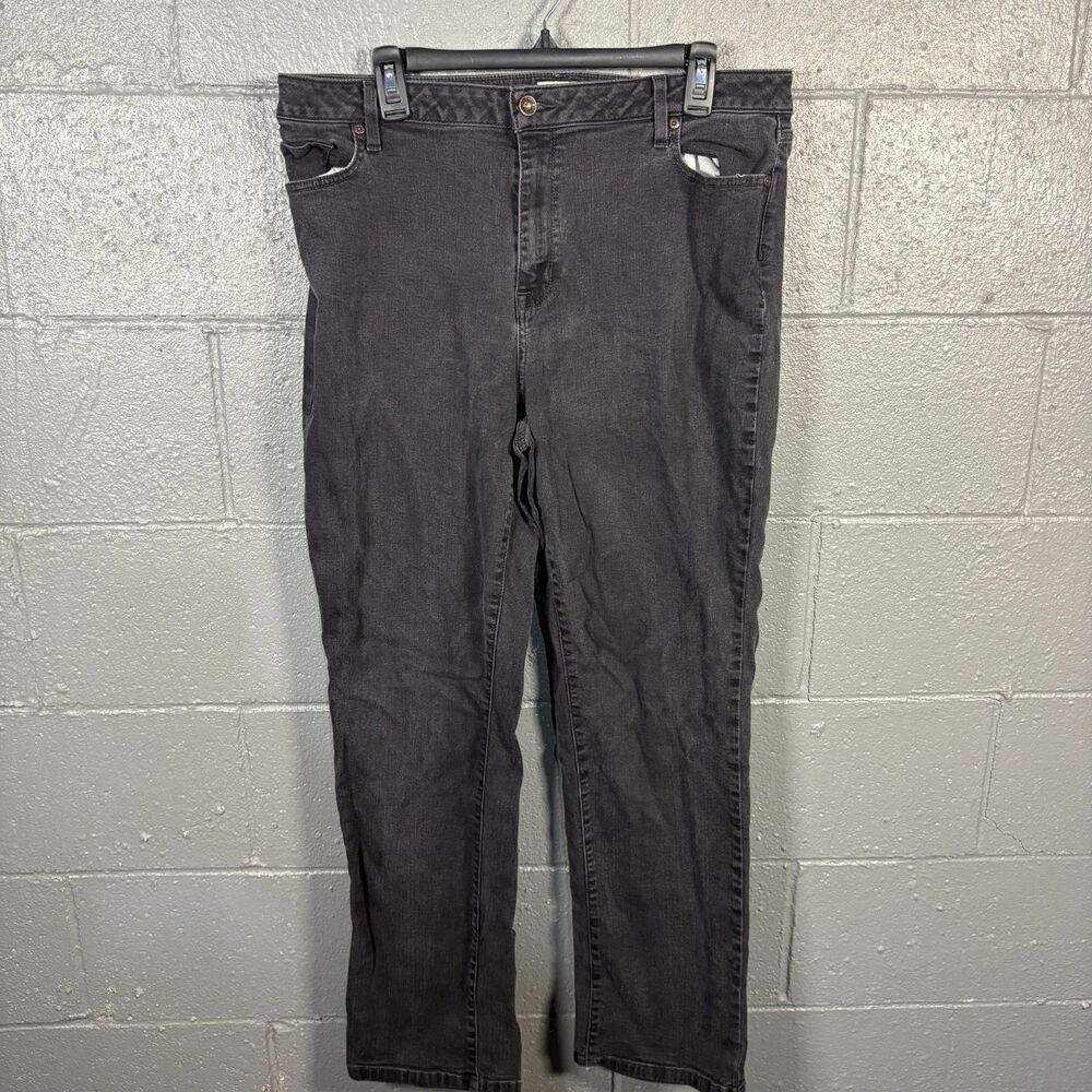 L.L.Bean Jeans Women’s 18 Black Classic Fit Straight Leg Denim High Rise